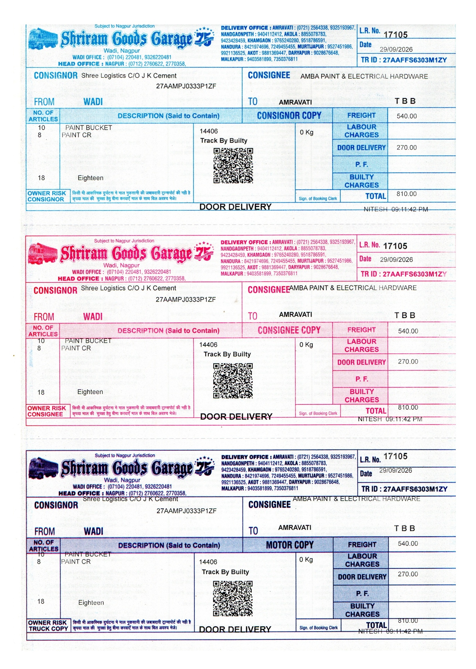 Shriram Goods Garage TBB
